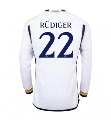 Real Madrid Antonio Rudiger #22 Replica Home Stadium Shirt 2023-24 Long Sleeve